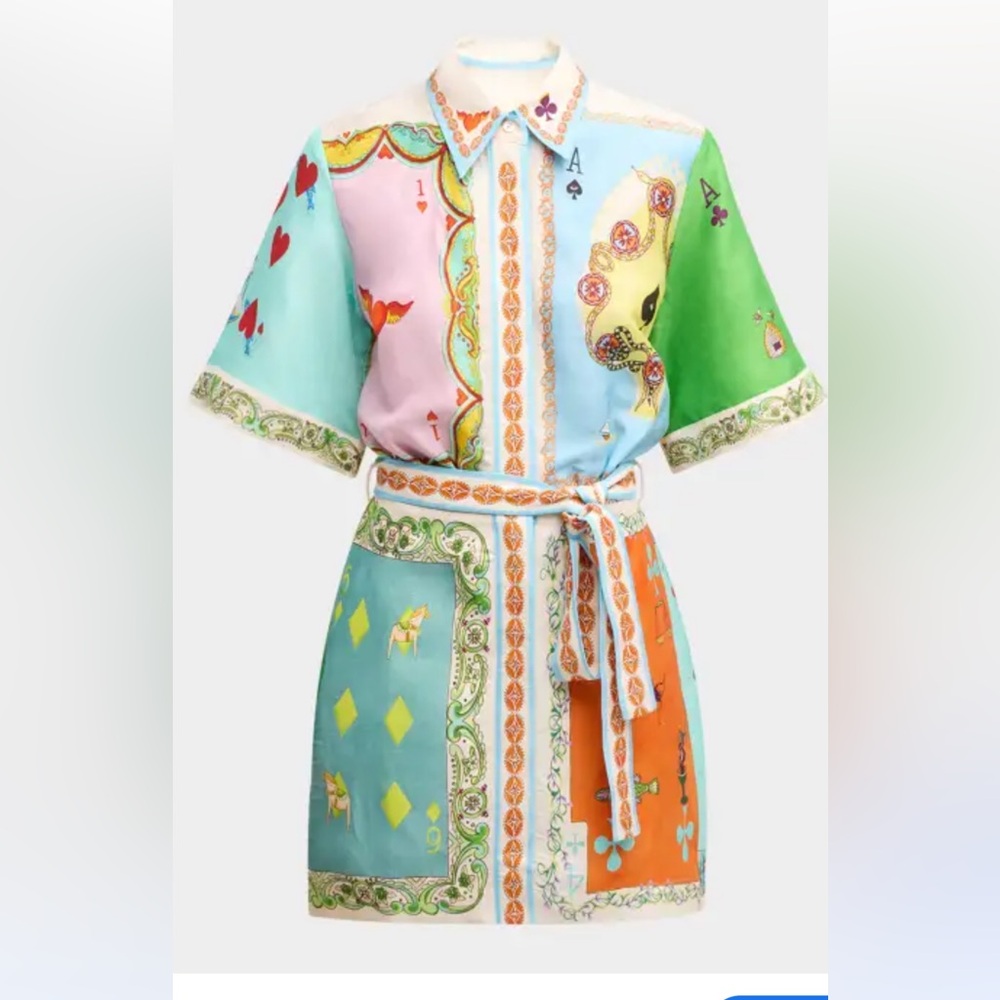 Alemais Colorful Playing Card Mini Dress